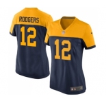 Women's Green Bay Packers #12 Aaron Rodgers Limited Navy Blue Alternate Football Jersey