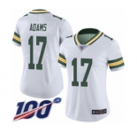 Women's Green Bay Packers #17 Davante Adams White Vapor Untouchable Limited Player 100th Season Football Jersey