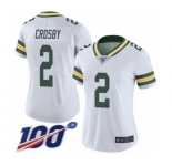 Women's Green Bay Packers #2 Mason Crosby White Vapor Untouchable Limited Player 100th Season Football Jersey