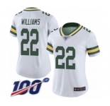 Women's Green Bay Packers #22 Dexter Williams White Vapor Untouchable Limited Player 100th Season Football Jersey