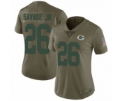 Women's Green Bay Packers #26 Darnell Savage Jr. Limited Olive 2017 Salute to Service Football Jersey