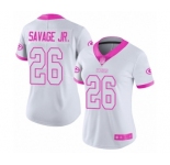 Women's Green Bay Packers #26 Darnell Savage Jr. Limited White Pink Rush Fashion Football Jersey