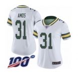 Women's Green Bay Packers #31 Adrian Amos White Vapor Untouchable Limited Player 100th Season Football Jersey