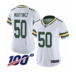 Women's Green Bay Packers #50 Blake Martinez White Vapor Untouchable Limited Player 100th Season Football Jersey
