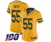 Women's Green Bay Packers #55 Za'Darius Smith Limited Gold Rush Vapor Untouchable 100th Season Football Jersey