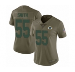 Women's Green Bay Packers #55 Za'Darius Smith Limited Olive 2017 Salute to Service Football Jersey
