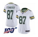 Women's Green Bay Packers #87 Jace Sternberger White Vapor Untouchable Limited Player 100th Season Football Jersey