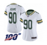 Women's Green Bay Packers #90 Montravius Adams White Vapor Untouchable Limited Player 100th Season Football Jersey