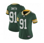 Women's Green Bay Packers #91 Preston Smith Green Team Color Vapor Untouchable Limited Player Football Jersey