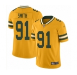 Women's Green Bay Packers #91 Preston Smith Limited Gold Inverted Legend Football Jersey