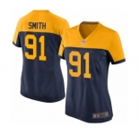 Women's Green Bay Packers #91 Preston Smith Limited Navy Blue Alternate Football Jersey
