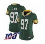 Women's Green Bay Packers #97 Kenny Clark Green Team Color Vapor Untouchable Limited Player 100th Season Football Jersey
