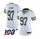 Women's Green Bay Packers #97 Kenny Clark White Vapor Untouchable Limited Player 100th Season Football Jersey