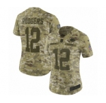 Women's Nike Green Bay Packers #12 Aaron Rodgers Limited Camo 2018 Salute to Service NFL Jersey