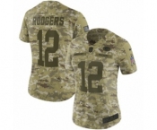 Women's Nike Green Bay Packers #12 Aaron Rodgers Limited Camo 2018 Salute to Service NFL Jersey