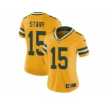Women's Nike Green Bay Packers #15 Bart Starr Limited Gold Rush NFL Jersey