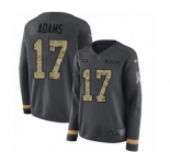 Women's Nike Green Bay Packers #17 Davante Adams Limited Black Salute to Service Therma Long Sleeve NFL Jersey