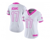 Women's Nike Green Bay Packers #17 Davante Adams White Pink Stitched NFL Limited Rush Fashion Jersey