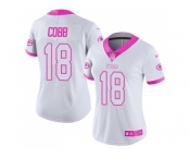 Women's Nike Green Bay Packers #18 Randall Cobb White Pink Stitched NFL Limited Rush Fashion Jersey