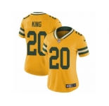 Women's Nike Green Bay Packers #20 Kevin King Limited Gold Rush NFL Jersey