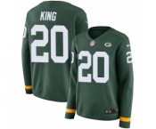 Women's Nike Green Bay Packers #20 Kevin King Limited Green Therma Long Sleeve NFL Jersey