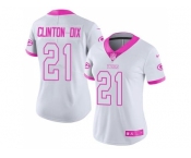 Women's Nike Green Bay Packers #21 Ha Ha Clinton-Dix White Pink Stitched NFL Limited Rush Fashion Jersey