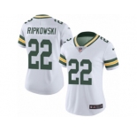 Women's Nike Green Bay Packers #22 Aaron Ripkowski Limited White Rush NFL Jersey