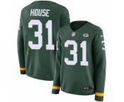 Women's Nike Green Bay Packers #31 Davon House Limited Green Therma Long Sleeve NFL Jersey
