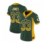 Women's Nike Green Bay Packers #33 Aaron Jones Limited Green Rush Drift Fashion NFL Jersey