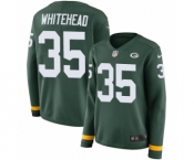 Women's Nike Green Bay Packers #35 Jermaine Whitehead Limited Green Therma Long Sleeve NFL Jersey