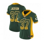 Women's Nike Green Bay Packers #37 Josh Jackson Limited Green Rush Drift Fashion NFL Jersey