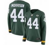 Women's Nike Green Bay Packers #44 Antonio Morrison Limited Green Therma Long Sleeve NFL Jersey