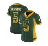 Women's Nike Green Bay Packers #5 Paul Hornung Limited Green Rush Drift Fashion NFL Jersey