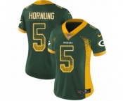 Women's Nike Green Bay Packers #5 Paul Hornung Limited Green Rush Drift Fashion NFL Jersey