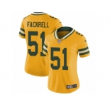 Women's Nike Green Bay Packers #51 Kyler Fackrell Limited Gold Rush NFL Jersey
