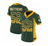 Women's Nike Green Bay Packers #52 Clay Matthews Limited Green Rush Drift Fashion NFL Jersey