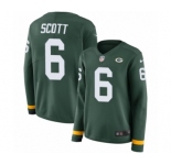 Women's Nike Green Bay Packers #6 JK Scott Limited Green Therma Long Sleeve NFL Jersey