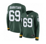 Women's Nike Green Bay Packers #69 David Bakhtiari Limited Green Therma Long Sleeve NFL Jersey