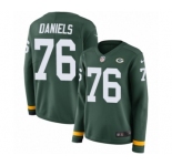 Women's Nike Green Bay Packers #76 Mike Daniels Limited Green Therma Long Sleeve NFL Jersey