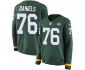 Women's Nike Green Bay Packers #76 Mike Daniels Limited Green Therma Long Sleeve NFL Jersey