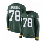 Women's Nike Green Bay Packers #78 Jason Spriggs Limited Green Therma Long Sleeve NFL Jersey