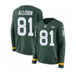 Women's Nike Green Bay Packers #81 Geronimo Allison Limited Green Therma Long Sleeve NFL Jersey