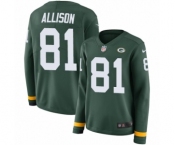 Women's Nike Green Bay Packers #81 Geronimo Allison Limited Green Therma Long Sleeve NFL Jersey