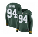 Women's Nike Green Bay Packers #94 Dean Lowry Limited Green Therma Long Sleeve NFL Jersey