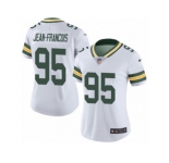 Women's Nike Green Bay Packers #95 Ricky Jean-Francois Limited White Rush NFL Jersey