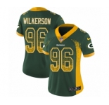 Women's Nike Green Bay Packers #96 Muhammad Wilkerson Limited Green Rush Drift Fashion NFL Jersey