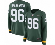 Women's Nike Green Bay Packers #96 Muhammad Wilkerson Limited Green Therma Long Sleeve NFL Jersey