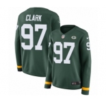 Women's Nike Green Bay Packers #97 Kenny Clark Limited Green Therma Long Sleeve NFL Jersey