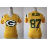 nike women nfl green bay packers #87 nelson field flirt fashion yellow[nike 2012]