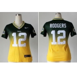 nike women nfl jerseys green bay packers #12 aaron rodgers green-yellow[Elite drift fashion][second version]